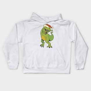 Christmas T Rex Dab P Kids Hoodie